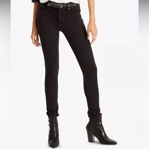 Levi's 721 High Rise Skinny Jeans Women's Sz 26 x 30 Soft Black Stretch Feminine